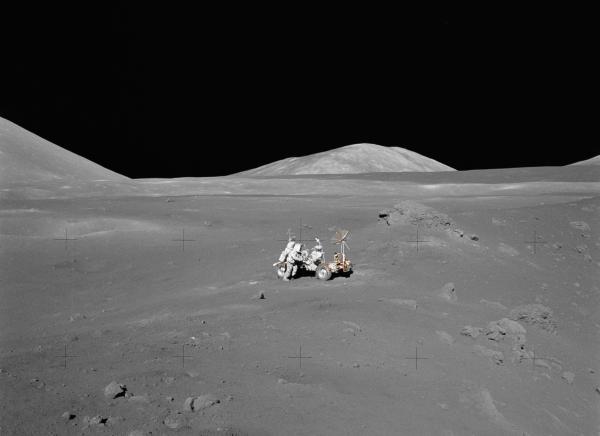 Lunarscape with Rover during Apollo 17