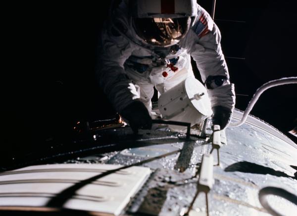 Astronaut Ronald Evans Performing an EVA