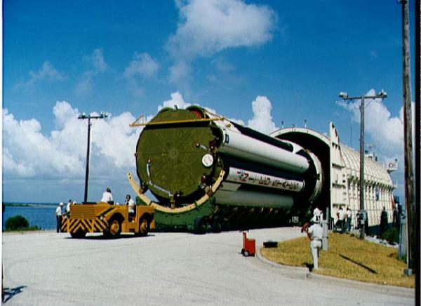 Saturn Rocket Arrives by Barge