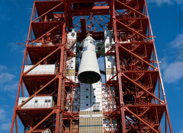 Apollo 1 Spacecraft Top of Gantry