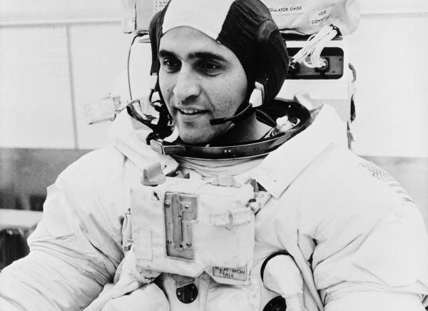 Astronaut Harrison Schmitt in Space Suit