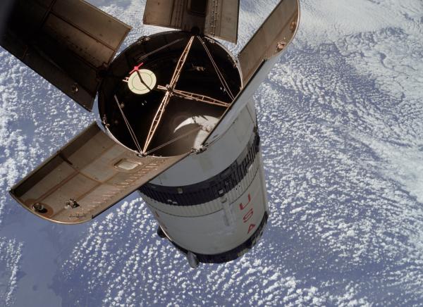 Saturn IVB Rocket Stage In Earth Orbit 