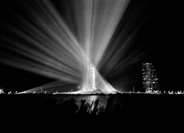 Nighttime view of Kennedy Space Center Launch Complex